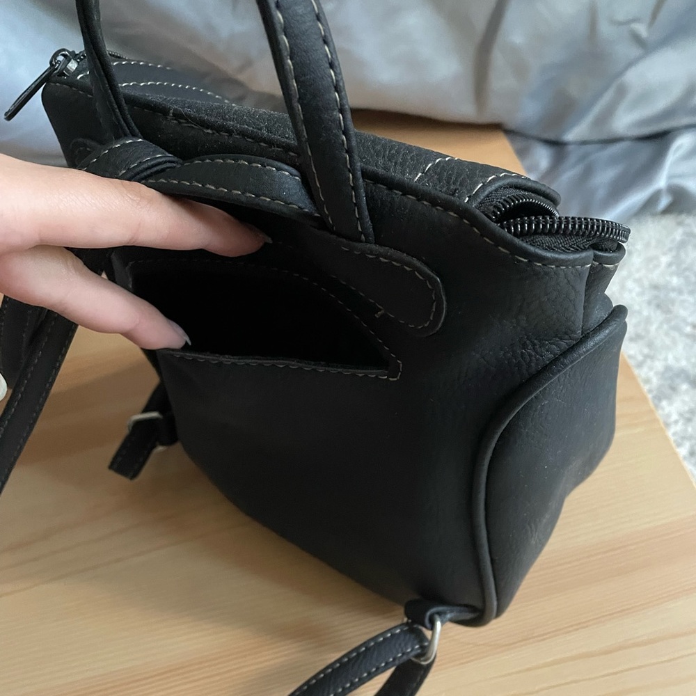 Black leather tiny backpack - Picture 5 of 8